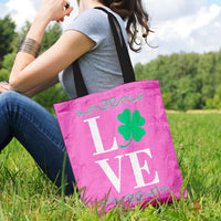 Load image into Gallery viewer, Designs by MyUtopia Shout Out:Love St. Patrick&#39;s Day Fabric Totebag Reusable Shopping Tote
