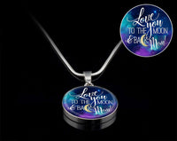 Load image into Gallery viewer, Designs by MyUtopia Shout Out:Love you to the Moon and Back Mom Liquid Glass Personalized Locket Necklace

