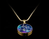 Load image into Gallery viewer, Designs by MyUtopia Shout Out:Love you to the Moon and Back Mom Liquid Glass Personalized Locket Necklace,Gold / No,Necklace

