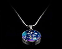Load image into Gallery viewer, Designs by MyUtopia Shout Out:Love you to the Moon and Back Mom Liquid Glass Personalized Locket Necklace,Silver / No,Necklace
