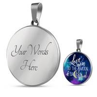 Load image into Gallery viewer, Designs by MyUtopia Shout Out:Love you to the Moon and Back Mom Liquid Glass Personalized Locket Necklace,Silver / Yes,Necklace

