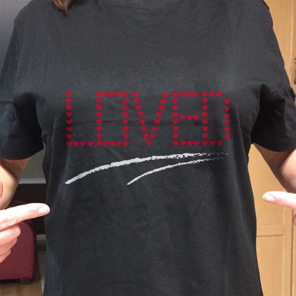 Designs by MyUtopia Shout Out:Loved Adult Unisex T-Shirt