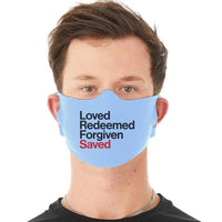 Load image into Gallery viewer, Designs by MyUtopia Shout Out:Loved Redeemed Forgiven Saved Fabric Face Covering / Face Mask
