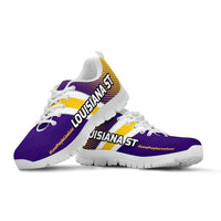 Load image into Gallery viewer, Designs by MyUtopia Shout Out:#LovePurpleLiveGold Louisiana St Fan Running Shoes,Kid&#39;s / 11 CHILD (EU28) / Purple/Gold,Running Shoes
