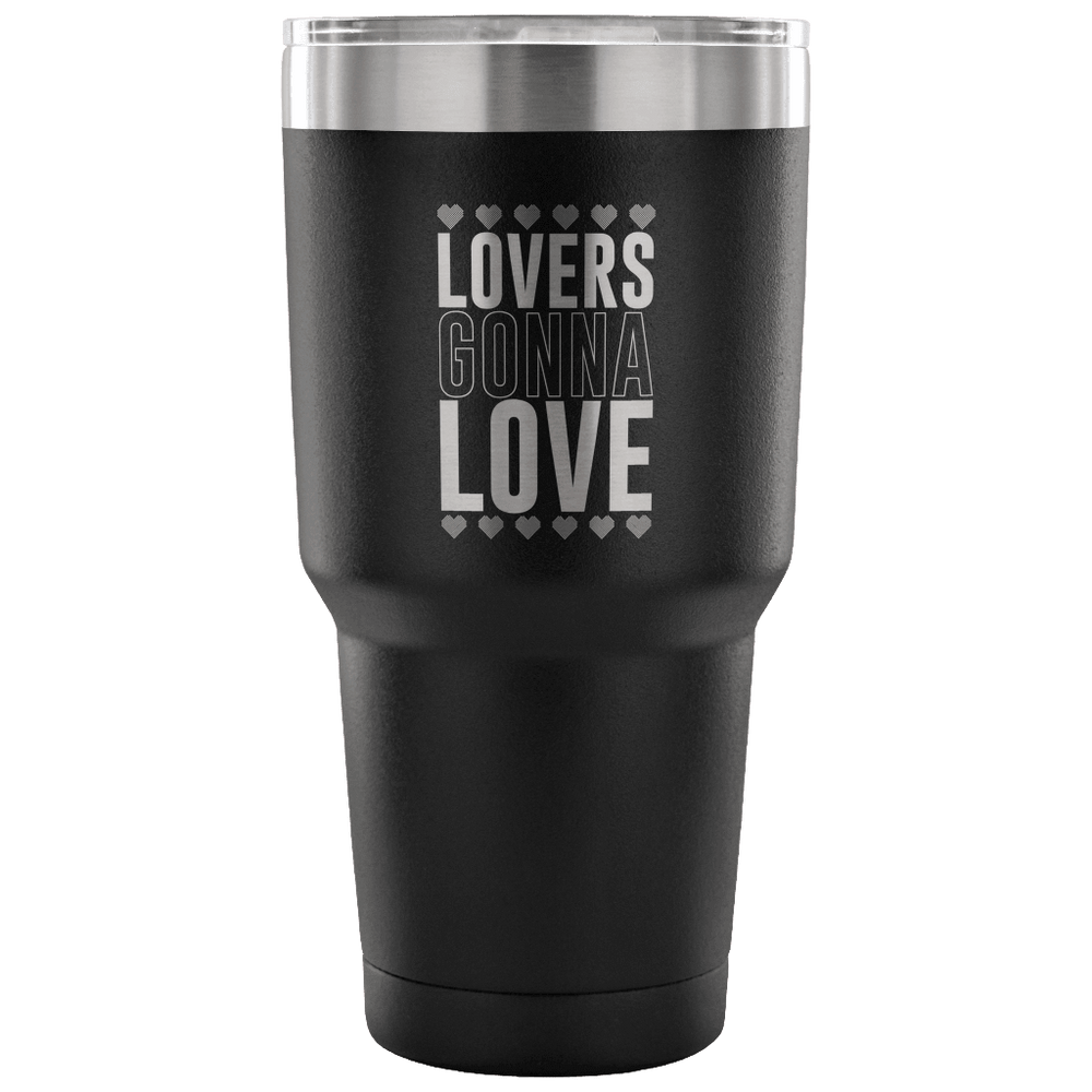 Designs by MyUtopia Shout Out:Lovers Gonna Love Engraved Insulated Double Wall Steel Tumbler Travel Mug,Black / 30 Oz,Polar Camel Tumbler