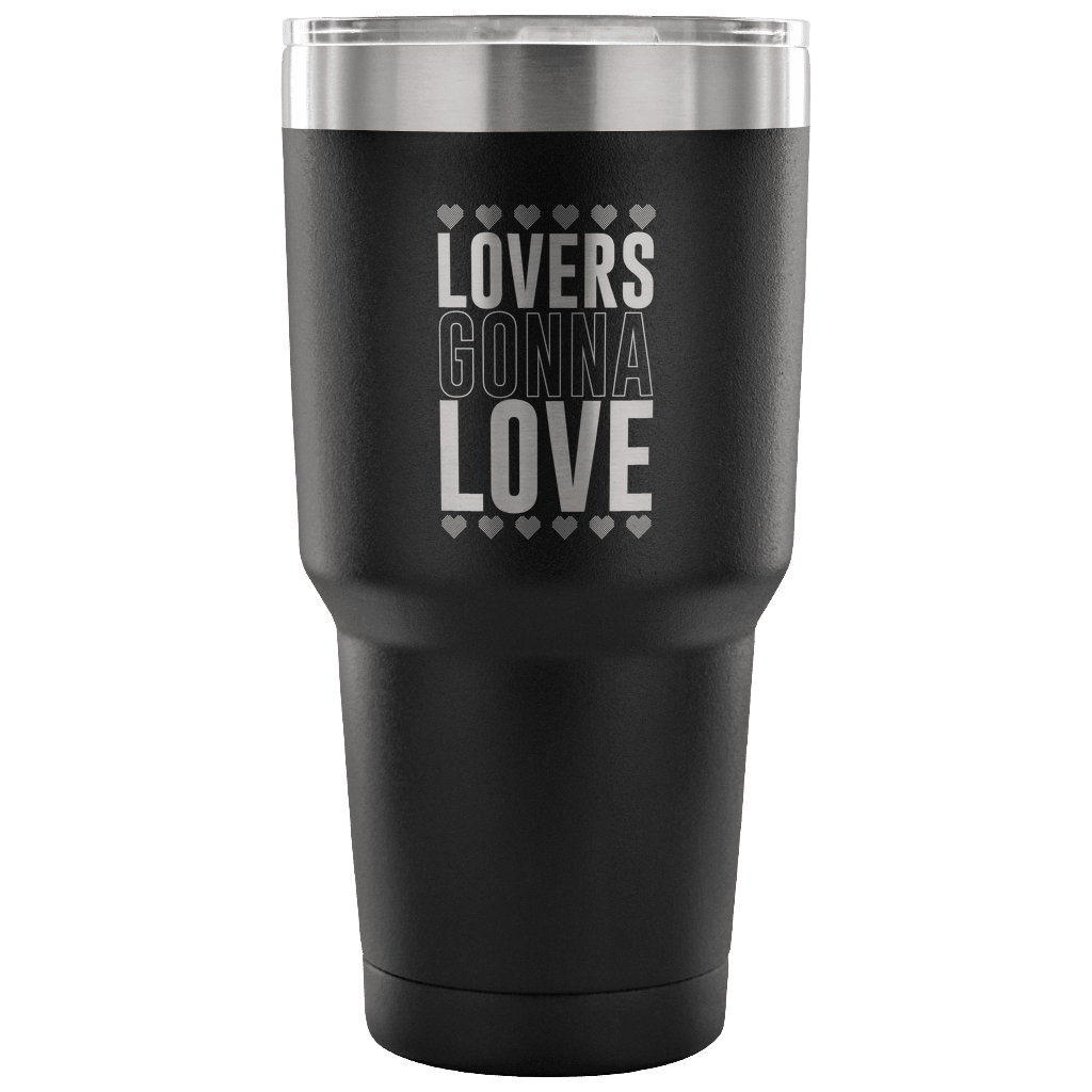 Designs by MyUtopia Shout Out:Lovers Gonna Love Engraved Insulated Double Wall Steel Tumbler Travel Mug,Black / 30 Oz,Polar Camel Tumbler