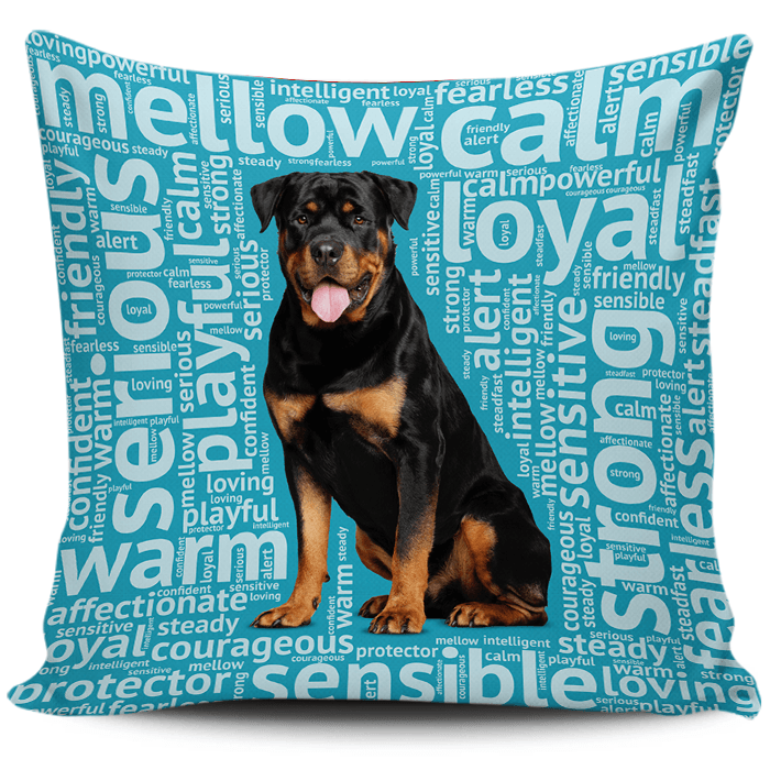 Designs by MyUtopia Shout Out:Loving Rottweiler Pillowcases,Blue,Pillowcases
