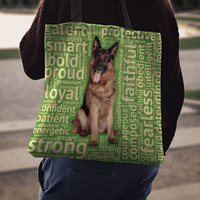 Load image into Gallery viewer, Designs by MyUtopia Shout Out:Loyal German Shepherd Fabric Totebag Reusable Shopping Tote
