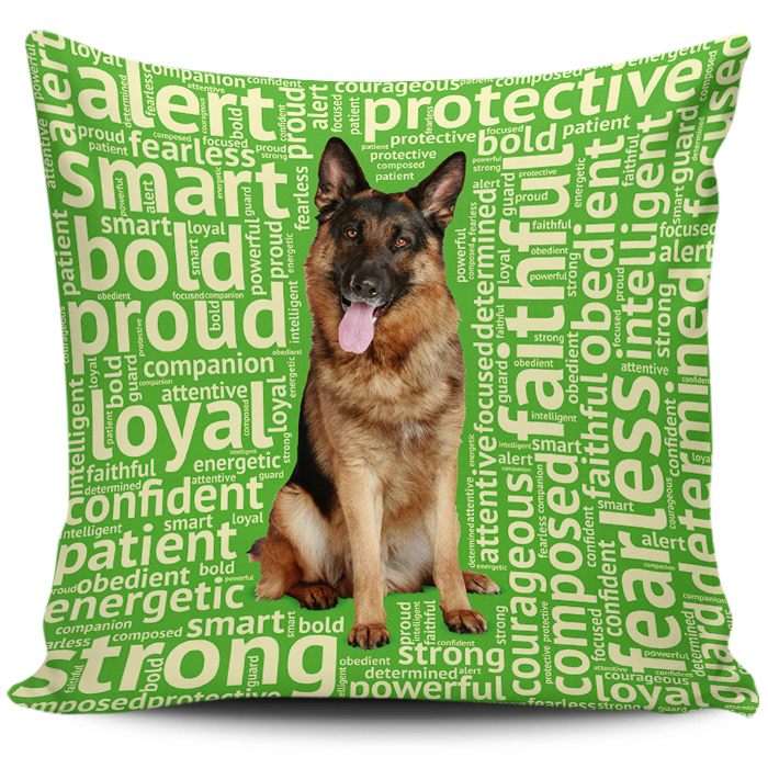 Designs by MyUtopia Shout Out:Loyal German Shepherd Pillowcases,Green,Pillowcases