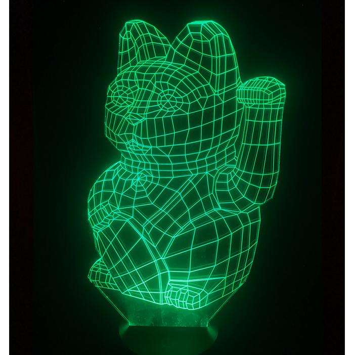 Designs by MyUtopia Shout Out:Lucky Cat USB Powered LED Night-light Lamp Glows in Multiple Colors