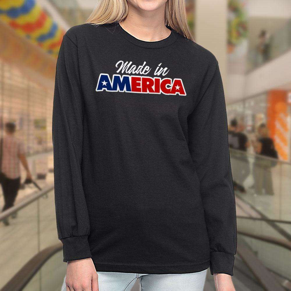 Designs by MyUtopia Shout Out:Made In America Trump Long Sleeve Ultra Cotton T-Shirt