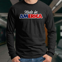 Load image into Gallery viewer, Designs by MyUtopia Shout Out:Made In America Trump Long Sleeve Ultra Cotton T-Shirt
