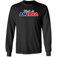 Load image into Gallery viewer, Designs by MyUtopia Shout Out:Made In America Trump Long Sleeve Ultra Cotton T-Shirt,S / Black,Long Sleeve T-Shirts
