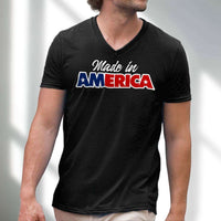 Load image into Gallery viewer, Designs by MyUtopia Shout Out:Made In America Trump Men&#39;s Printed V-Neck T-Shirt

