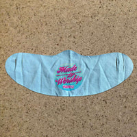 Load image into Gallery viewer, Designs by MyUtopia Shout Out:Made To Worship Bible Verse Psalm 57 Fabric Face Covering / Face Mask,Light Blue,Fabric Face Mask
