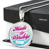 Load image into Gallery viewer, Designs by MyUtopia Shout Out:Made To Worship Personalized Engravable Keepsake Necklace
