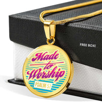 Load image into Gallery viewer, Designs by MyUtopia Shout Out:Made To Worship Personalized Engravable Keepsake Necklace
