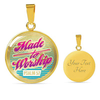 Load image into Gallery viewer, Designs by MyUtopia Shout Out:Made To Worship Personalized Engravable Keepsake Necklace,Gold / Yes,Necklace
