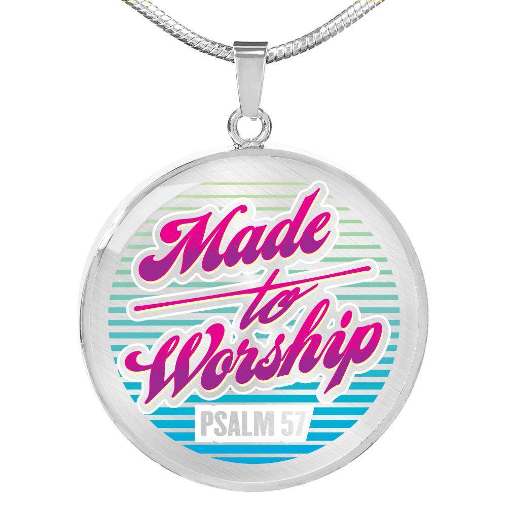 Designs by MyUtopia Shout Out:Made To Worship Personalized Engravable Keepsake Necklace,Silver / No,Necklace