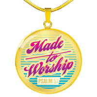 Load image into Gallery viewer, Designs by MyUtopia Shout Out:Made To Worship Personalized Engravable Keepsake Necklace,Gold / No,Necklace
