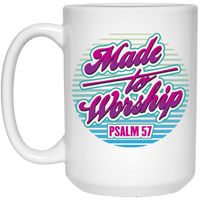Load image into Gallery viewer, Designs by MyUtopia Shout Out:Made To Worship Psalm 57 Ceramic Coffee Cup -White,15 oz / White,Ceramic Coffee Mug
