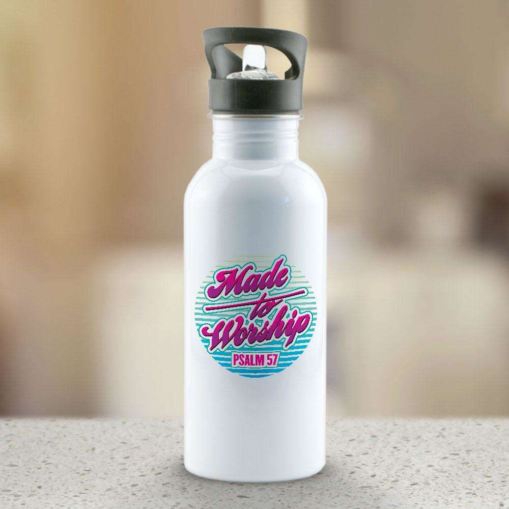 Designs by MyUtopia Shout Out:Made To Worship Psalm 57 Stainless Steel Water Bottle
