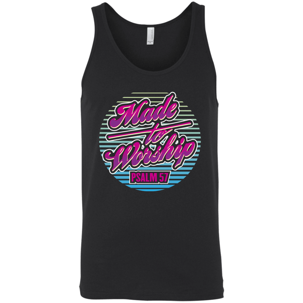 Designs by MyUtopia Shout Out:Made To Worship Unisex Tank,X-Small / Black,Tank Tops