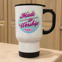 Load image into Gallery viewer, Designs by MyUtopia Shout Out:Made To Worship White Travel Mug
