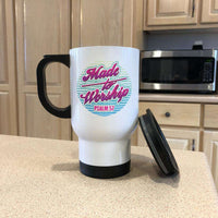 Load image into Gallery viewer, Designs by MyUtopia Shout Out:Made To Worship White Travel Mug
