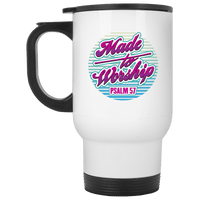Load image into Gallery viewer, Designs by MyUtopia Shout Out:Made To Worship White Travel Mug

