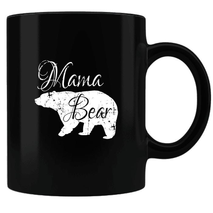 Designs by MyUtopia Shout Out:Mama Bear Black Ceramic Coffee Mug,Black,Ceramic Coffee Mug