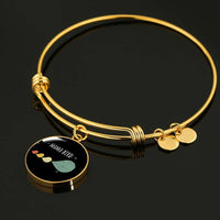 Load image into Gallery viewer, Designs by MyUtopia Shout Out:Mama Bird Engravable Keepsake Bangle Round Bracelet - Black
