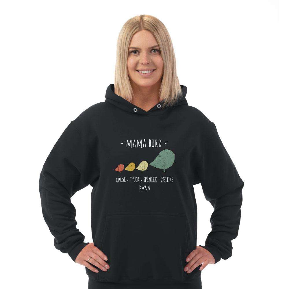 Designs by MyUtopia Shout Out:Mama Bird Personalized Adult Hoodie