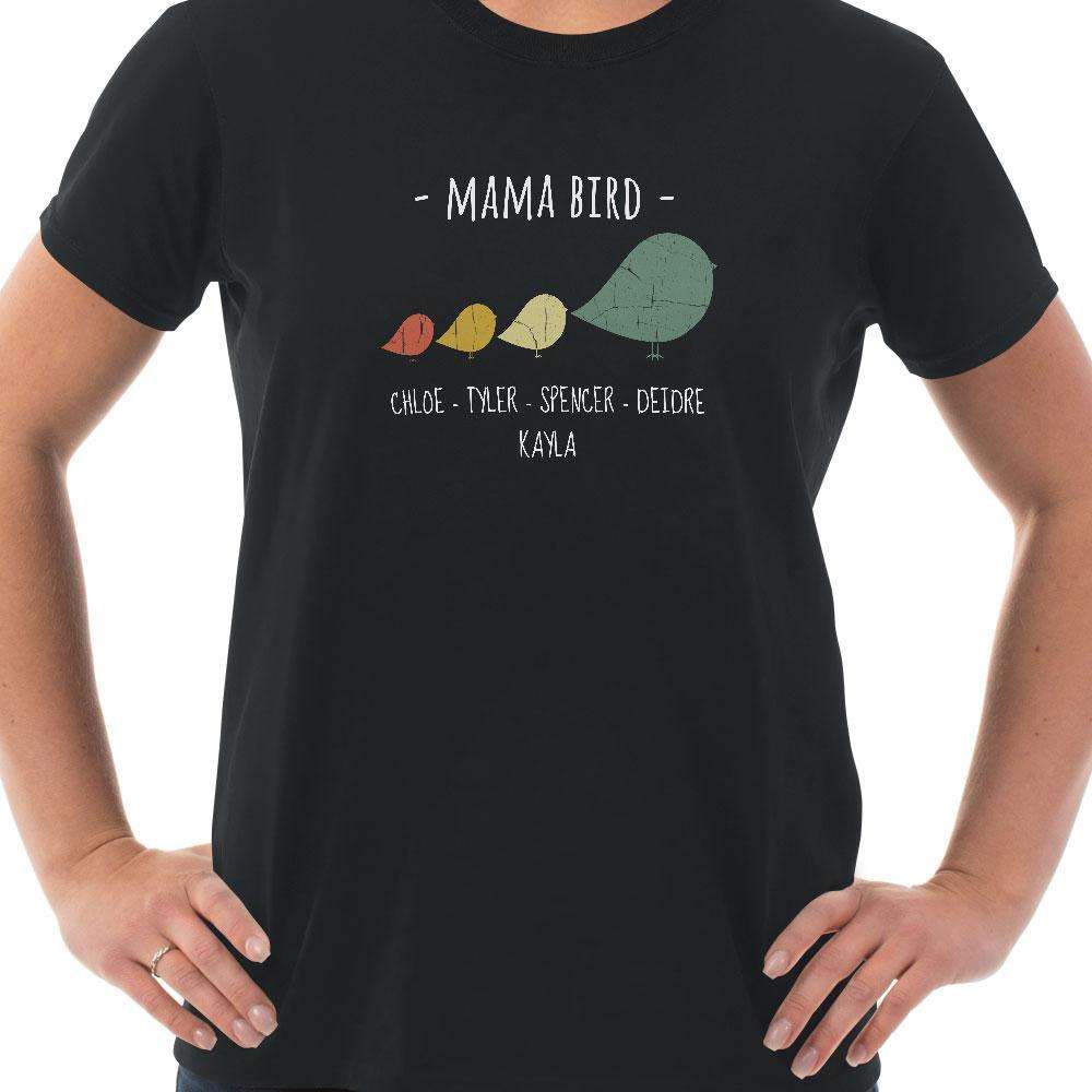 Designs by MyUtopia Shout Out:Mama Bird Personalized Adult Unisex T-Shirt