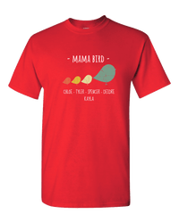 Load image into Gallery viewer, Designs by MyUtopia Shout Out:Mama Bird Personalized Adult Unisex T-Shirt,True Red / S,Adult Unisex T-Shirt
