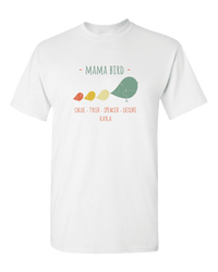 Load image into Gallery viewer, Designs by MyUtopia Shout Out:Mama Bird Personalized Adult Unisex T-Shirt,White / S,Adult Unisex T-Shirt
