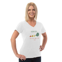 Load image into Gallery viewer, Designs by MyUtopia Shout Out:Mama Bird Personalized Ladies V Neck Tee

