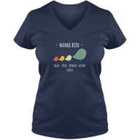 Load image into Gallery viewer, Designs by MyUtopia Shout Out:Mama Bird Personalized Ladies V Neck Tee,S / Navy,Ladies T-Shirts

