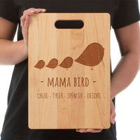 Load image into Gallery viewer, Designs by MyUtopia Shout Out:Mama Bird Personalized Maple Laser Engraved Cutting Board
