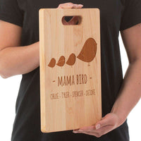 Load image into Gallery viewer, Designs by MyUtopia Shout Out:Mama Bird Personalized Maple Laser Engraved Cutting Board
