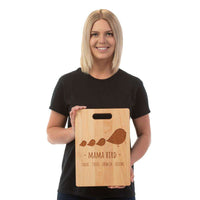 Load image into Gallery viewer, Designs by MyUtopia Shout Out:Mama Bird Personalized Maple Laser Engraved Cutting Board
