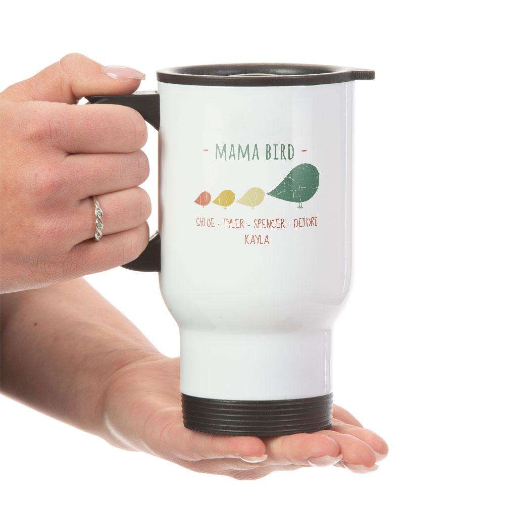 Designs by MyUtopia Shout Out:Mama Bird Personalized with Kid's Names Travel Mug