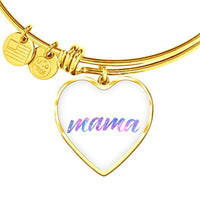 Load image into Gallery viewer, Designs by MyUtopia Shout Out:Mama Engravable Keepsake Bangle Heart Bracelet - White,Gold / No,Bracelets
