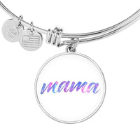 Load image into Gallery viewer, Designs by MyUtopia Shout Out:Mama Engravable Keepsake Bangle Round Bracelet - White
