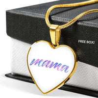 Load image into Gallery viewer, Designs by MyUtopia Shout Out:Mama Engravable Keepsake Heart Necklace - White
