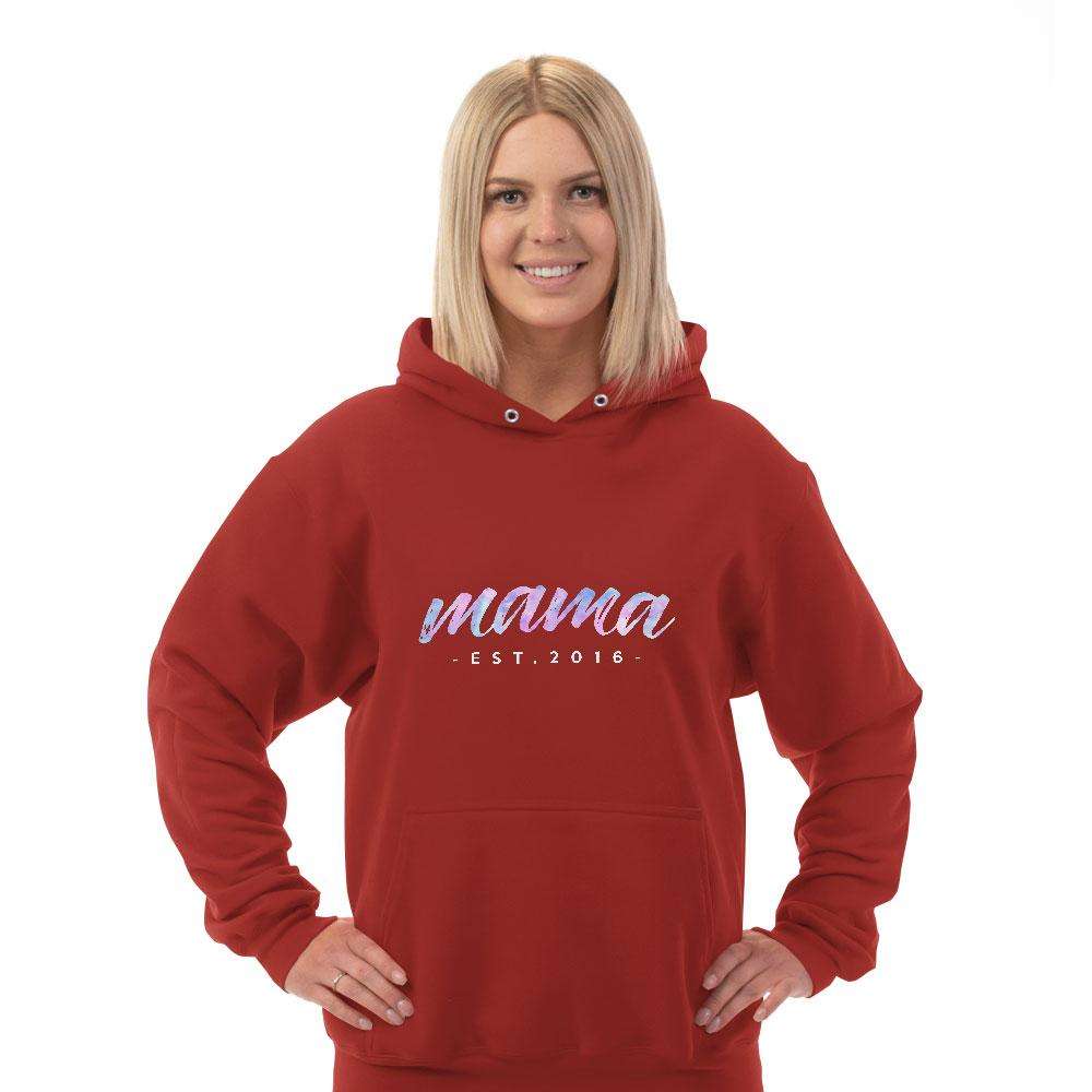 Designs by MyUtopia Shout Out:Mama Established Personalized Adult Hoodie