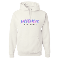 Load image into Gallery viewer, Designs by MyUtopia Shout Out:Mama Established Personalized Adult Hoodie,White / S,Pullover Hoodie

