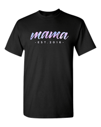 Load image into Gallery viewer, Designs by MyUtopia Shout Out:Mama Established Personalized Adult Unisex T-Shirt,Black / S,Adult Unisex T-Shirt
