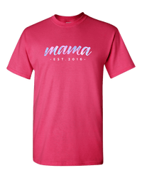 Load image into Gallery viewer, Designs by MyUtopia Shout Out:Mama Established Personalized Adult Unisex T-Shirt,Cyber Pink / S,Adult Unisex T-Shirt
