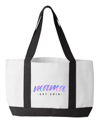 Load image into Gallery viewer, Designs by MyUtopia Shout Out:Mama Established Personalized Canvas Totebag Gym / Beach / Pool Gear Bag
